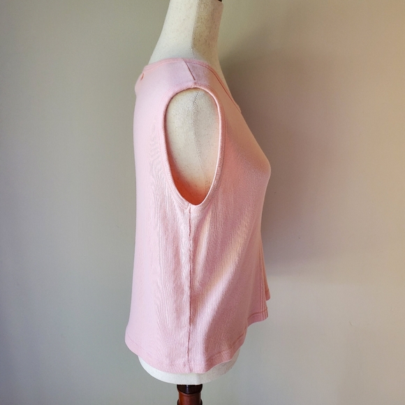 Peachy Pink Vintage Stretch Sleeveless 90s Y2k Top Large Dress Barn - Picture 3 of 9